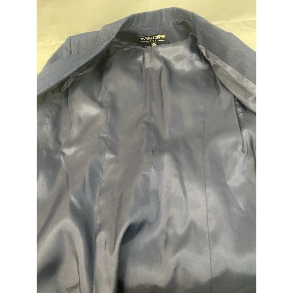 NWT Kasper & Co ASL Blue Blazer‎ Suit Jacket Size 8 One Button  Long Line